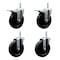 Service Caster 5 Inch Soft Rubber Swivel 34 Inch Threaded Stem Caster Set 2 Total Lock Brakes SCC-TSTTL20S514-SRS-34212-2-S-2 - alternate 1